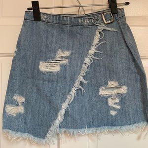 Carmar LF wrap jean skirt